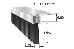 T2 90° brush strip c/w 15mm nylon trim