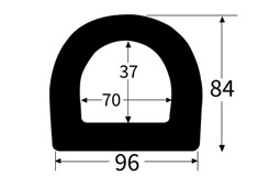 2.5mx96x84mm D section rubber buffer