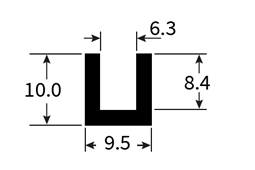 epdm rubber U channel (t/s 6.3mm panel)