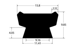 55° epdm rubber T section extrusion