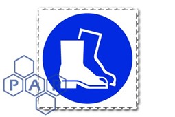 0.5x0.5m safety boots logo PARTILE