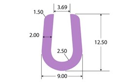 70° purple silicone round U channel ext