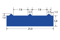 60° blue met det sili strip ext (5.5m)